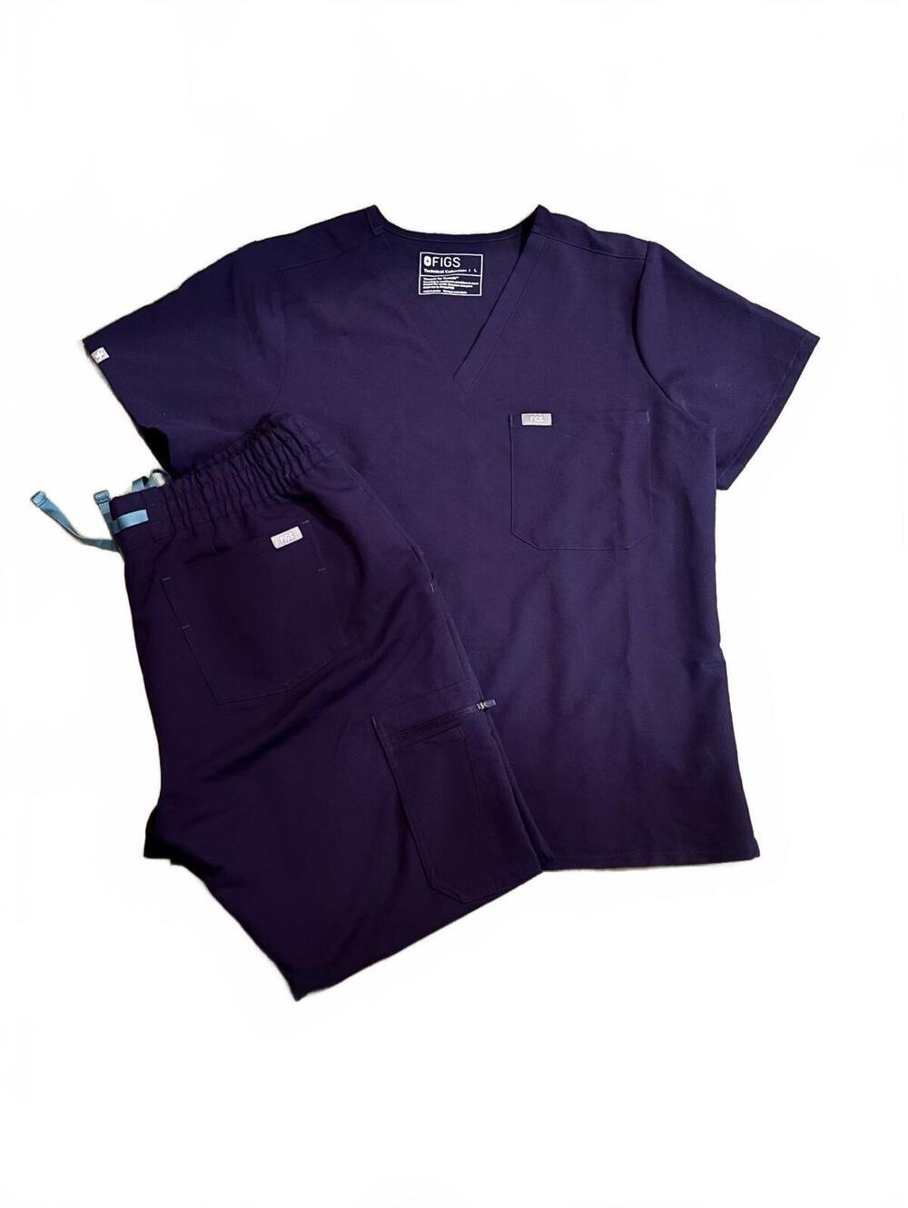 FIGS Technical Collection Dark Purple Scrub Set - Size Large And Large petite